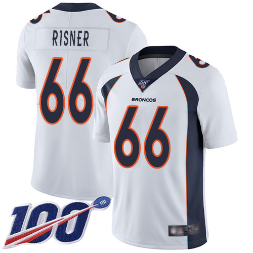 Men Denver Broncos #66 Dalton Risner White Vapor Untouchable Limited Player 100th Season Football NFL Jersey